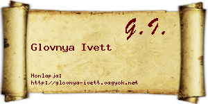 Glovnya Ivett névjegykártya